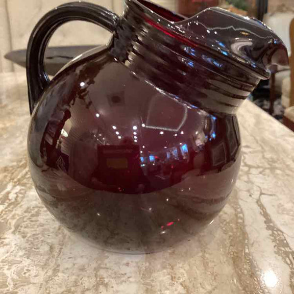 Burgundy Glass Pitcher