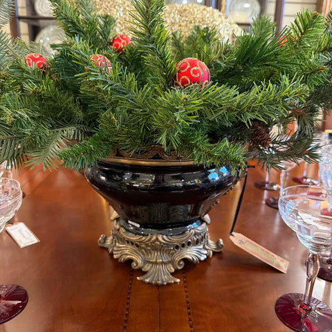 Black & Gold Enameled Bowl