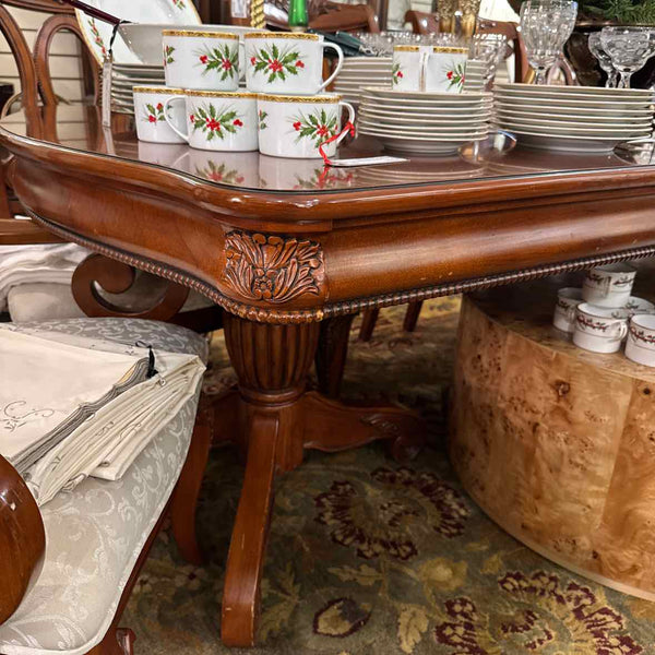 Double Pedestal Dining Table and 6 Chairs