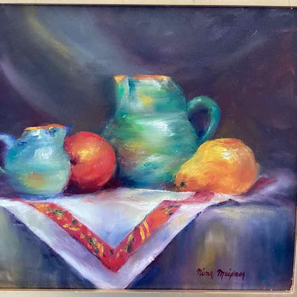 Fruit And Pitchers Painting By Nina Meixner