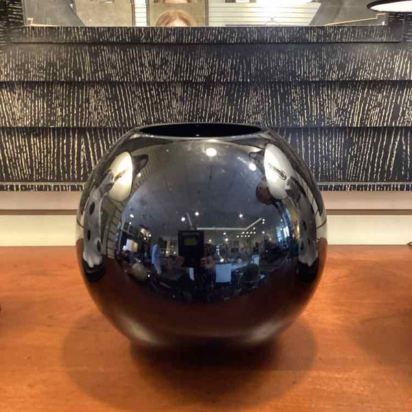 Black Round Glass Vase