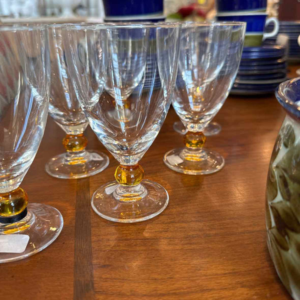 Six French Cordial Glasses