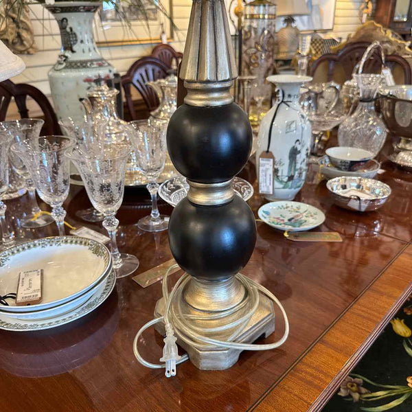 Black & Bronze Lamp w/Gold Shade