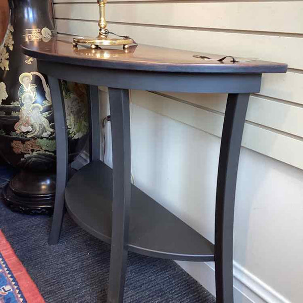 "As Is" Metal Top Demilune Table