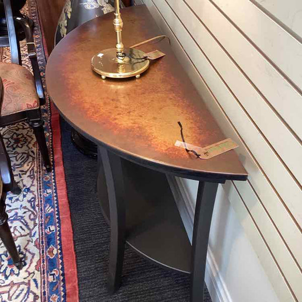 "As Is" Metal Top Demilune Table
