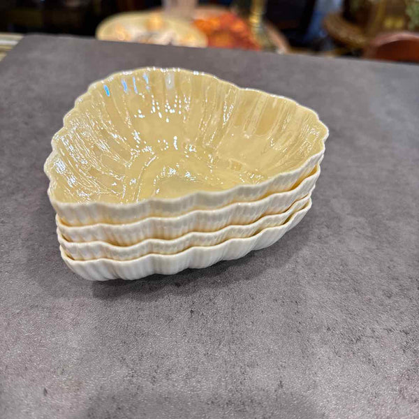 Four Belleek Heart Dishes