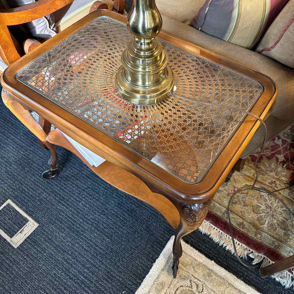 Cane & Glass Tea Cart