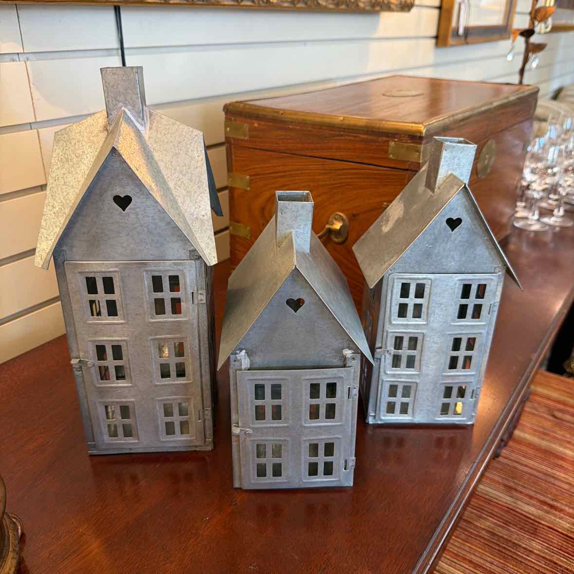 Three Metal House Votives