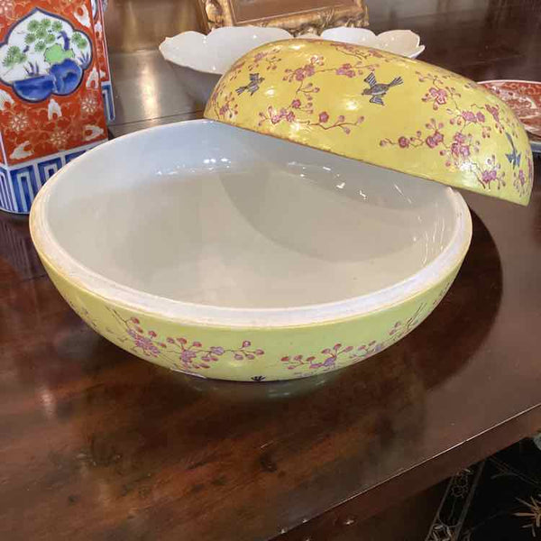 Asian Yellow Lidded Bowl
