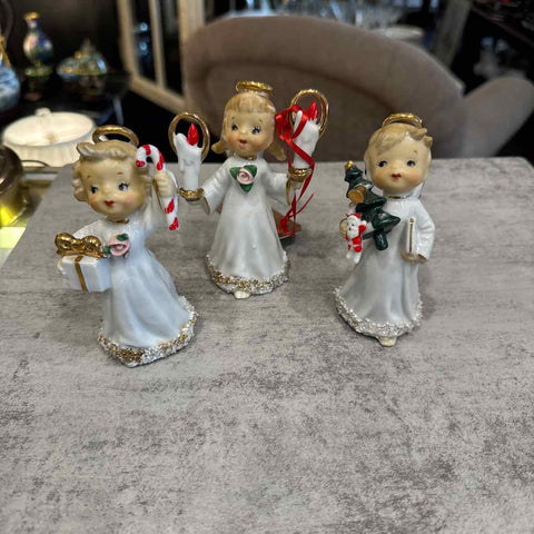 3 Vintage Lefton Angels - Porcelain
