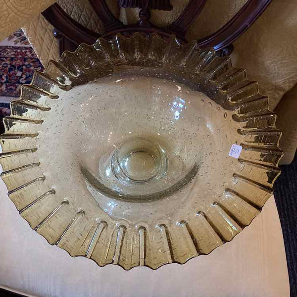 Ruffled Edge Yellow Footed Bowl
