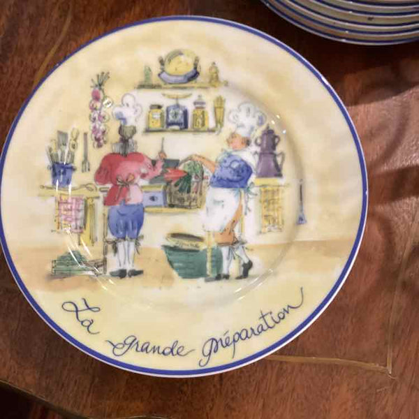 Set Of Eleven French Scenic Plates