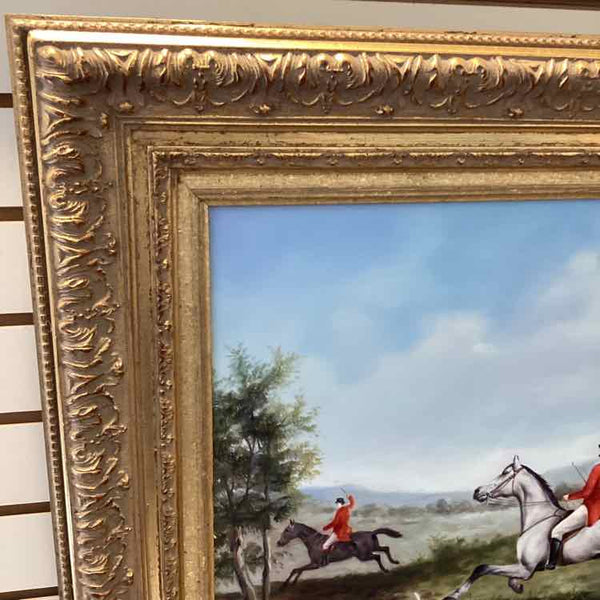 Gold Framed Hunt Oil Painting