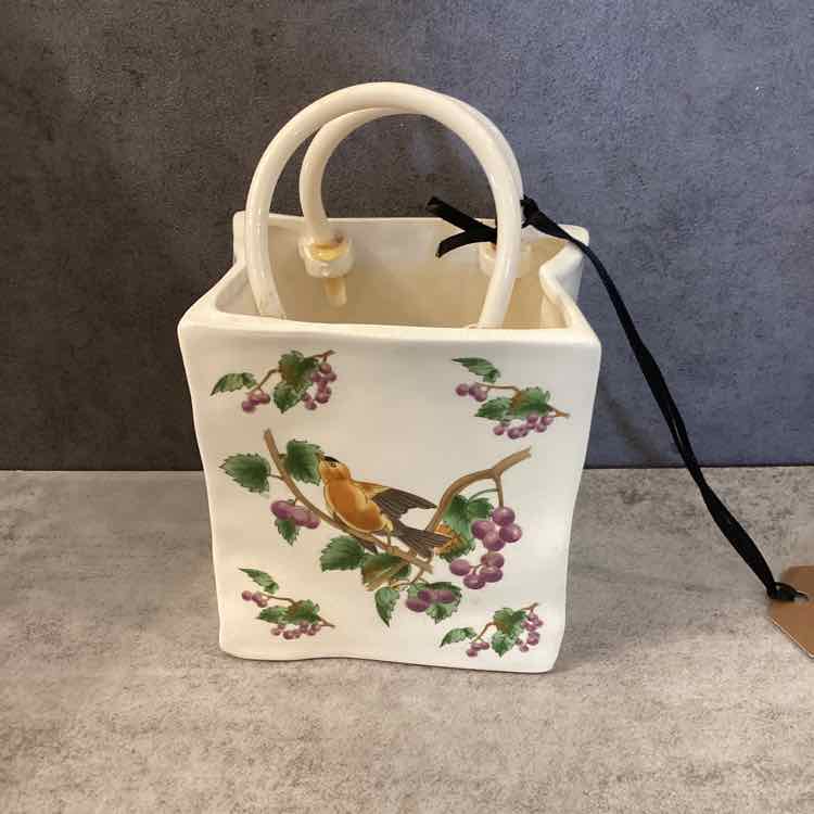 Fenton Ceramic Bird Bag Vase