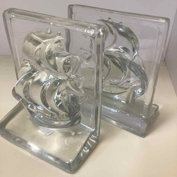 Viking Glass Nautical Bookends