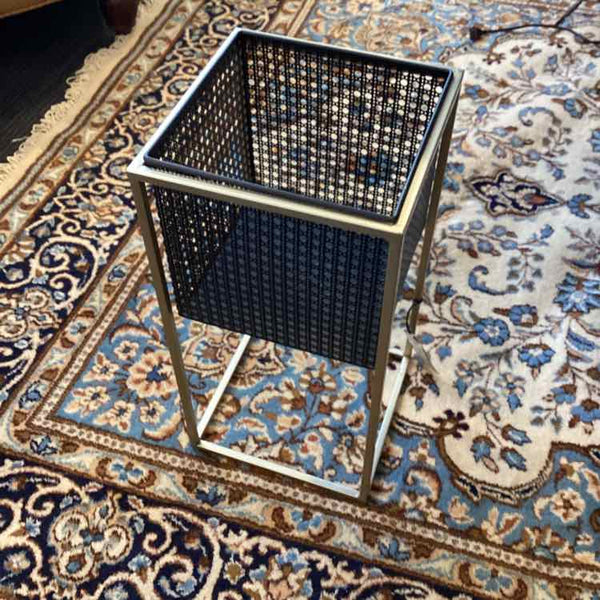 Black And Silver Metal Cane Planter