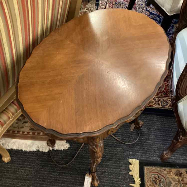 "As Is" Carved Wood Side Table