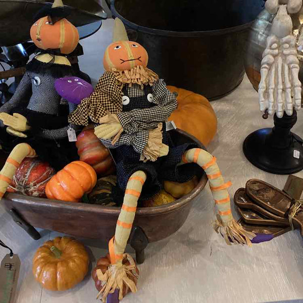 Cloth Pumpkin Boy With Cat