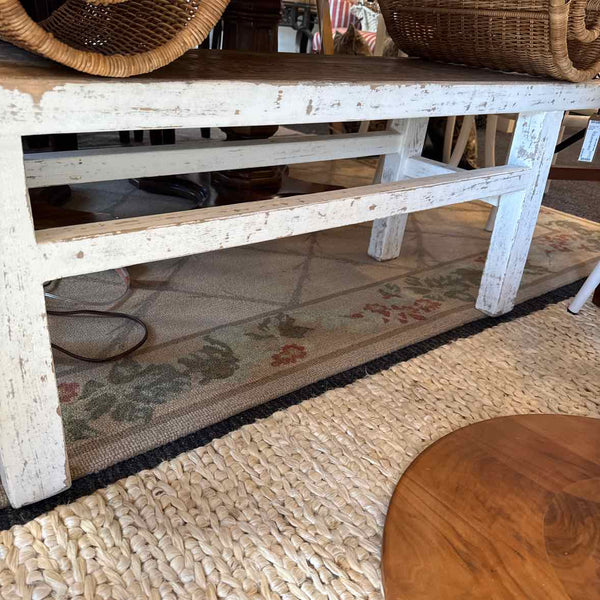 White Rustic Bench