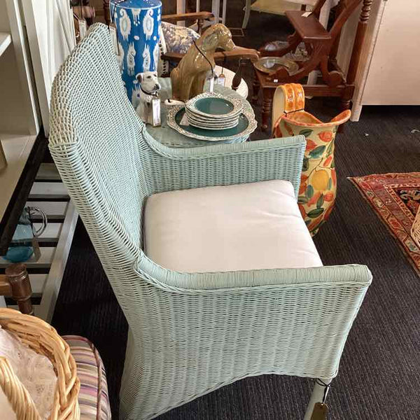 Pale Blue Wicker Chair