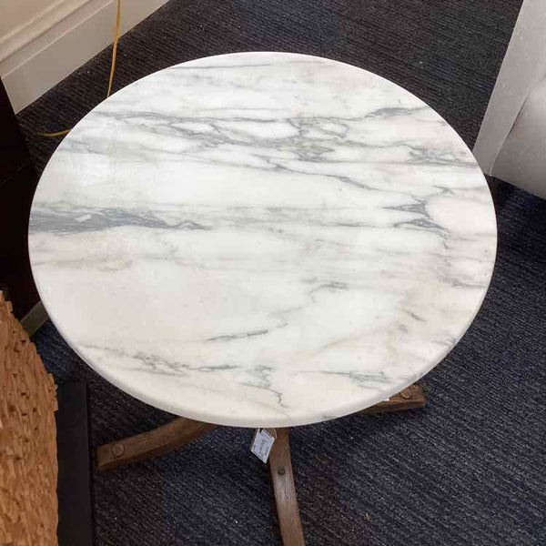 Marble Top Adjustable Height Side Table