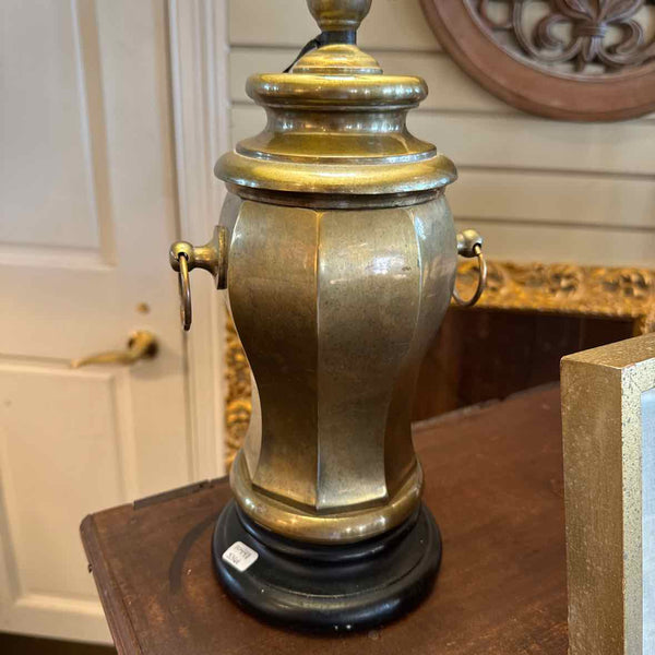 Brass Urn Lamp with Black Shade