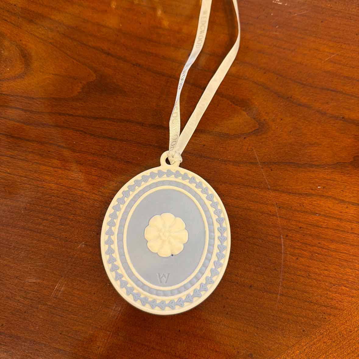 Blue/White Jasperware Madonna/Child Ornament (Wedgwood)