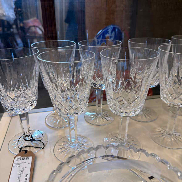 9 Waterford Lismore Water Glasses