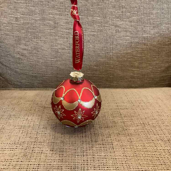 Waterford Red & Gold Ornament