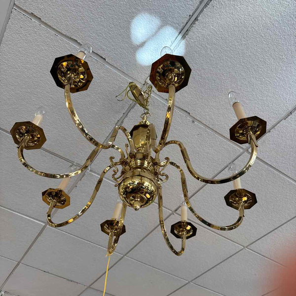 8-Light Brass Chandelier