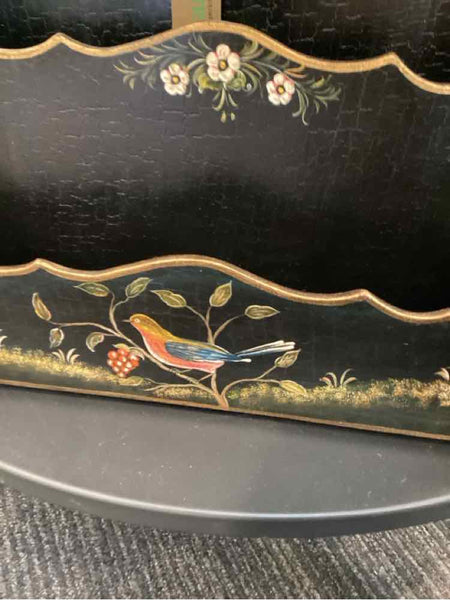 Black Lacquered Painted Letter Holder