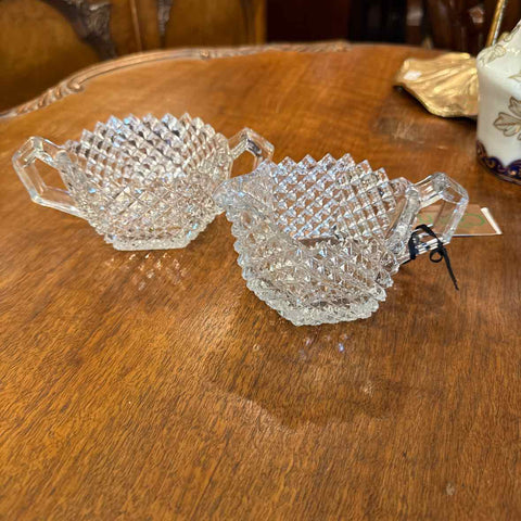 Cut Glass Creamer & Sugar