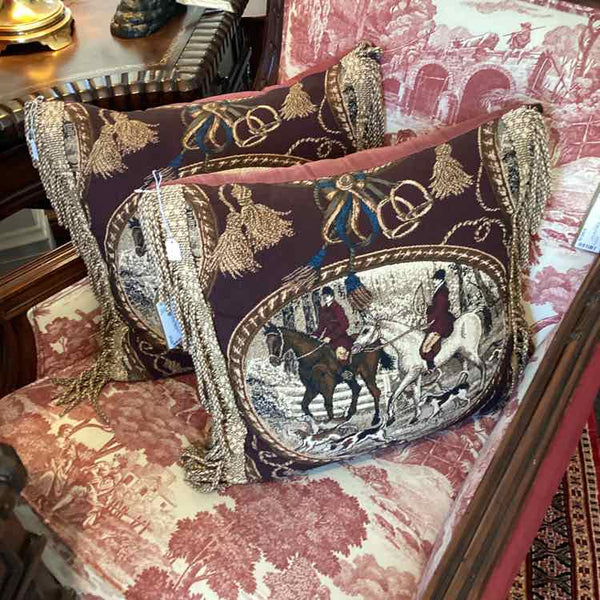 Pair Of Tapestry Equine Pillows