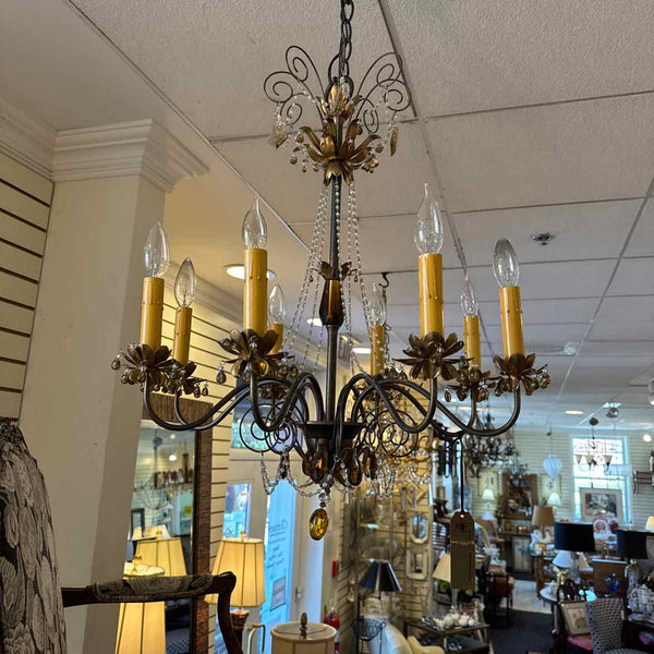 8 Arm Amber Chandelier