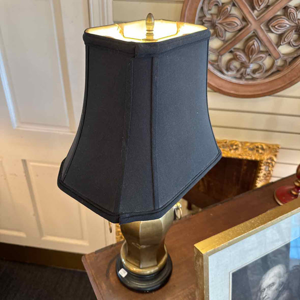 Brass Urn Lamp with Black Shade