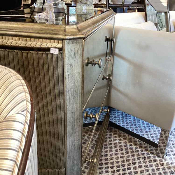 Ethan Allen Three Drawer Mirrored Chest