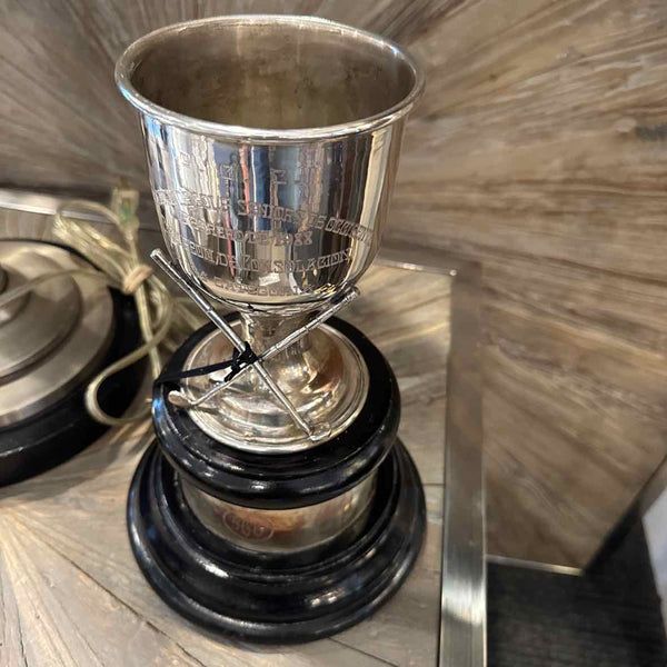 Silverplate Golf Trophy on Wood Base