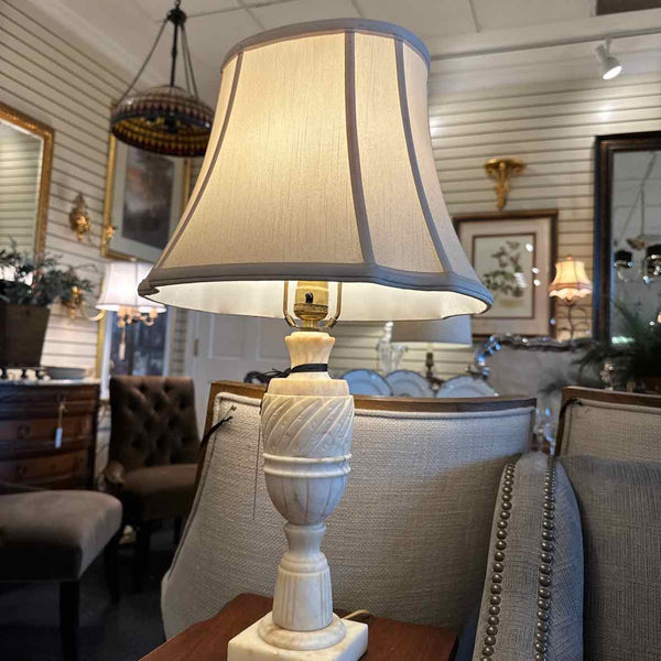 Vintage Alabaster Lamp w/Gold Shade