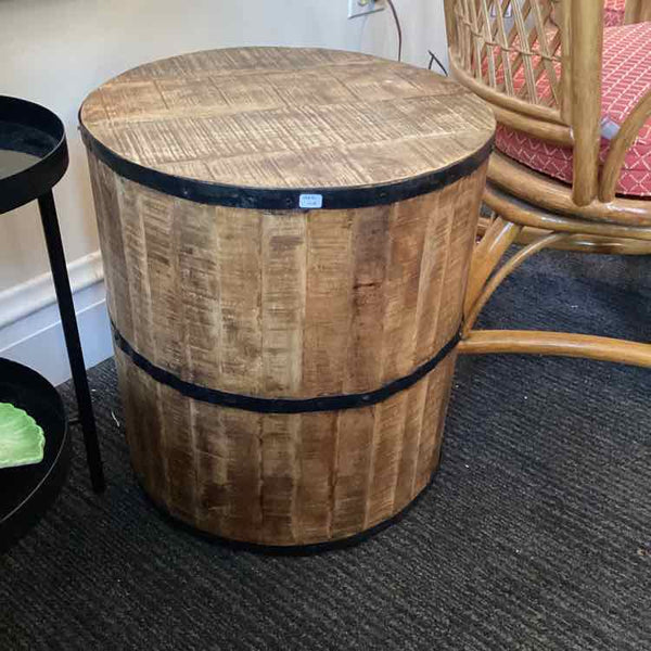 Rustic Barrel Side Table