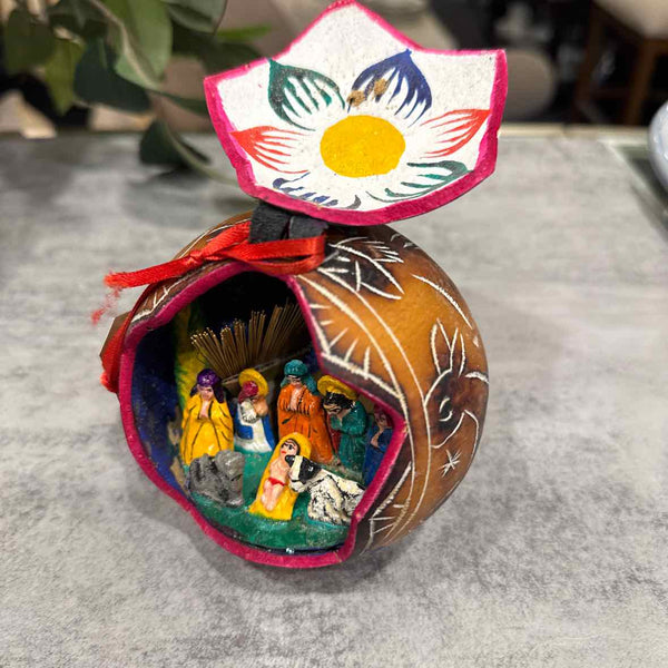 Peruvian Folk Art Gourd