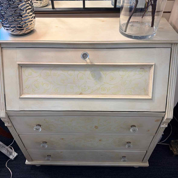 3-Drawer Cream Drop Down Secretary