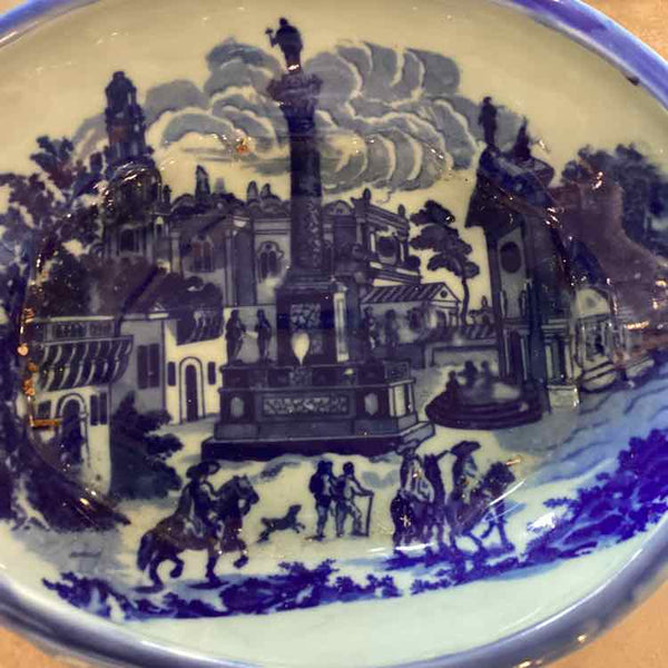 Flow Blue Oval Bowl