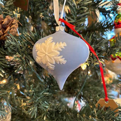 Wedgwood Blue Jasperware Snowflake Ornament