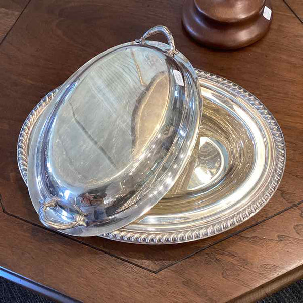 Silverplate  Oval Lidded Vegetable Dish