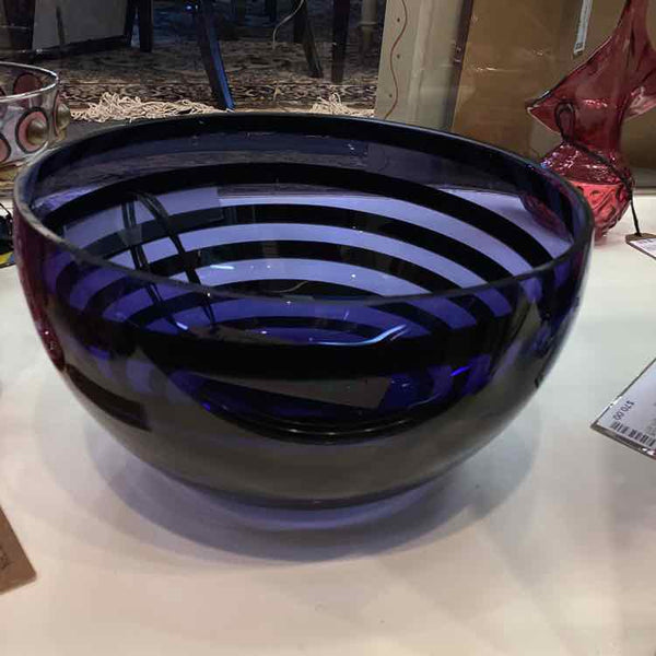 Kosta Boda Cobalt Blue Swirl Bowl