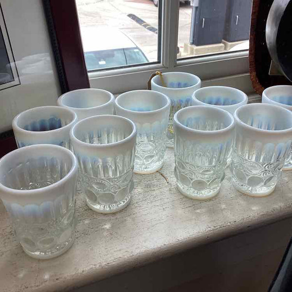 10 Vintage Mosser Juice Opalescent Glasses