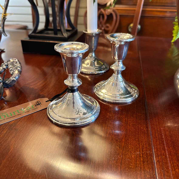 Pair of Sterling Silver Candleholders