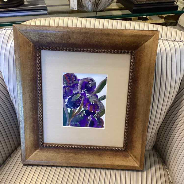 Iris Oil Painting with Gold Frame