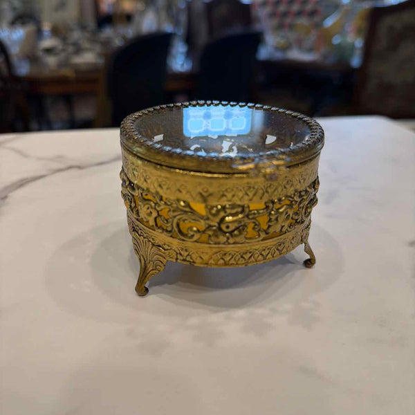 Round Gold Jewelry Box