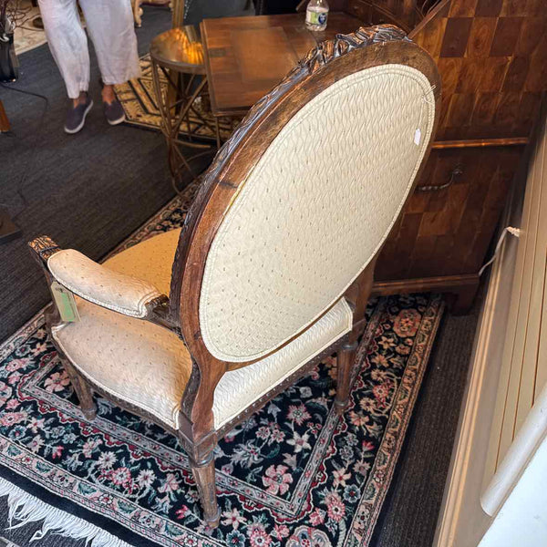 Gold Oval Back Bergere Chair